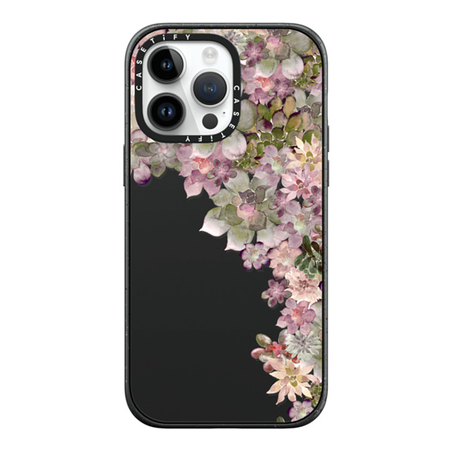 Monika Strigel x CASETiFY iPhone 14 Pro Max Case Matte Black Impact Case MY SUCCULENT GARDEN ROSE Monika Strigel x CASETiFY iPhone 14 Pro Max Case Matte Black Impact Case MY SUCCULENT GARDEN ROSE