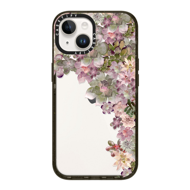 Monika Strigel x CASETiFY iPhone 14 ケース ブラック インパクトケース MY SUCCULENT GARDEN ROSE