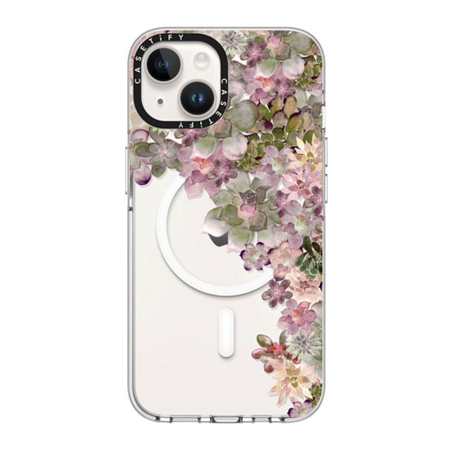 Monika Strigel x CASETiFY iPhone 14 ケース クリア クリア ケース MagSafe対応 MY SUCCULENT GARDEN ROSE