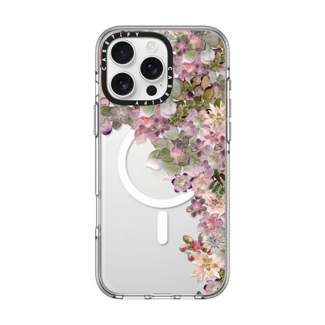 Monika Strigel x CASETiFY iPhone 16 Pro Max ケース クリア クリア ケース MagSafe対応 MY SUCCULENT GARDEN ROSE