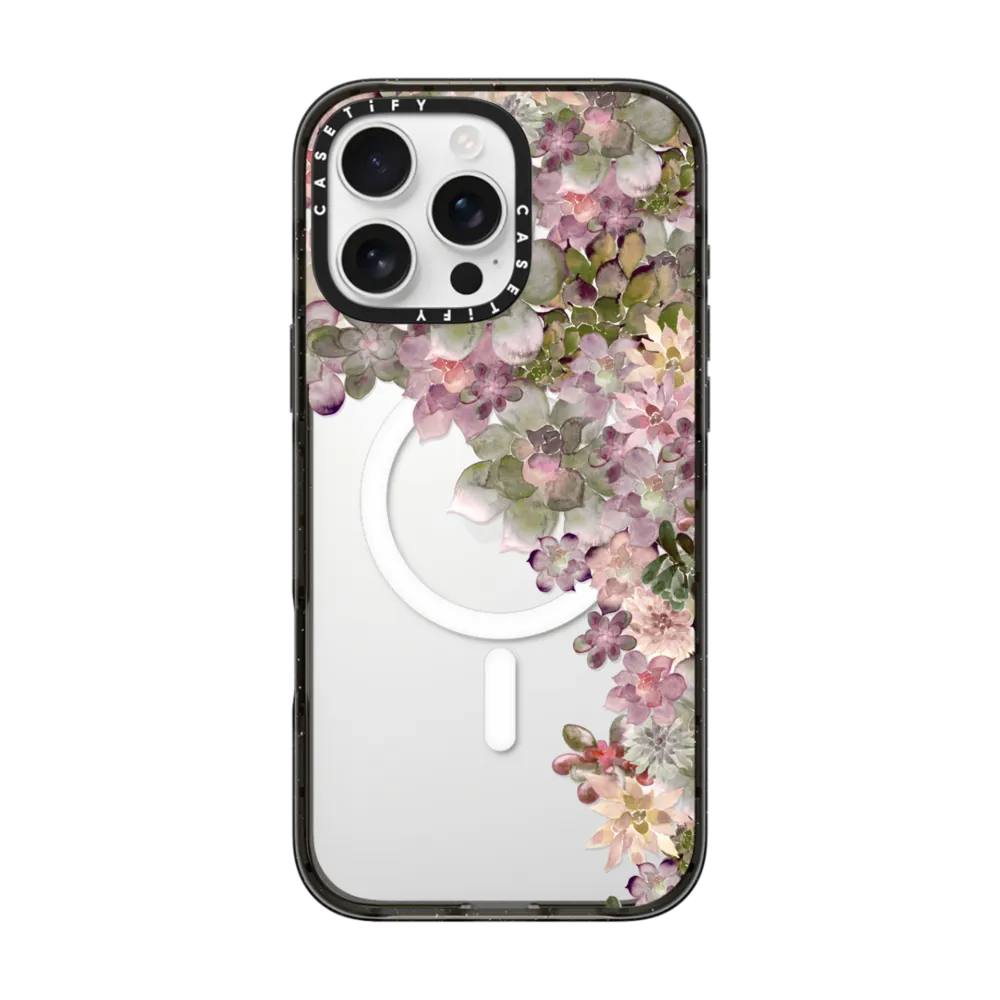 Impact iPhone 16 Pro Max Case MagSafe Compatible - MY SUCCULENT GARDEN ROSE