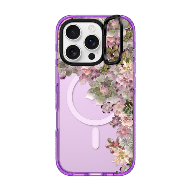 Monika Strigel x CASETiFY iPhone 16 Pro Case パープル インパクトリングスタンドケース MagSafe対応 MY SUCCULENT GARDEN ROSE Monika Strigel x CASETiFY iPhone 16 Pro Case パープル インパクトリングスタンドケース MagSafe対応 MY SUCCULENT GARDEN ROSE