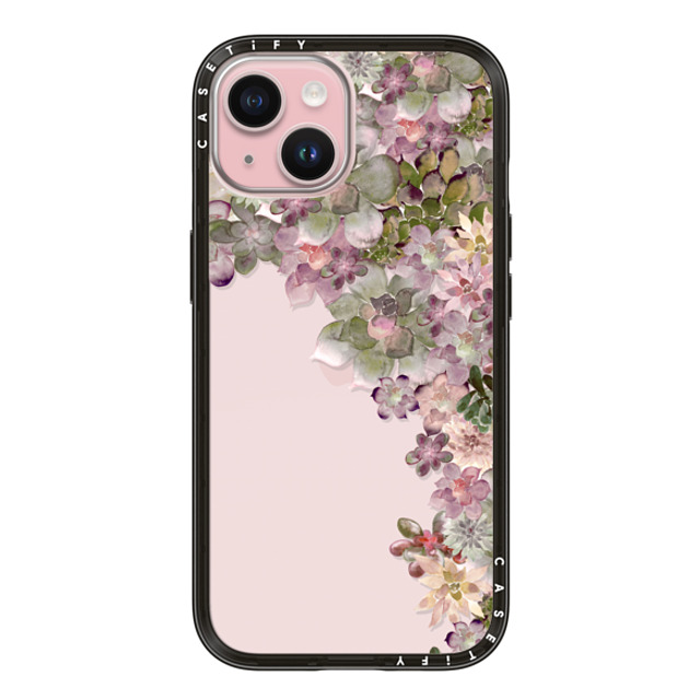 Monika Strigel x CASETiFY iPhone 15 ケース Floral,Fine Art ブラック インパクトライトケース MY SUCCULENT GARDEN ROSE Father's Day Monika Strigel x CASETiFY iPhone 15 ケース Floral,Fine Art ブラック インパクトライトケース MY SUCCULENT GARDEN ROSE Father's Day