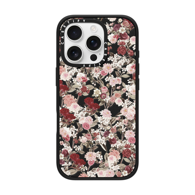 Monika Strigel x CASETiFY iPhone 16 Pro ケース マットブラック インパクトケース MagSafe対応 VINTAGE FLOWER MONDAY