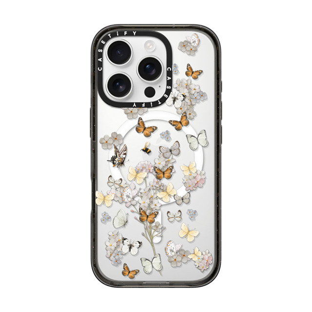 Monika Strigel x CASETiFY iPhone 16 Pro ケース ブラック インパクトケース MagSafe対応 BUTTERFLY SUNDAY