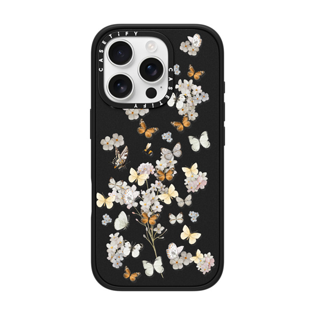 Monika Strigel x CASETiFY iPhone 16 Pro ケース マットブラック インパクトケース BUTTERFLY SUNDAY