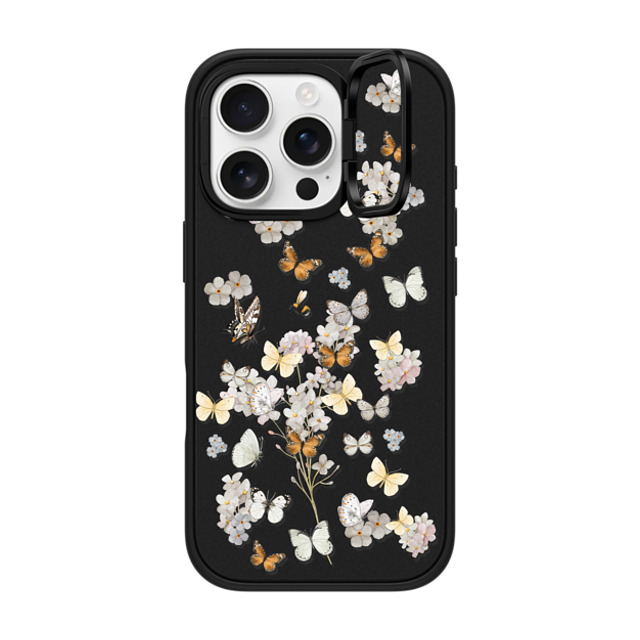 Monika Strigel x CASETiFY iPhone 16 Pro ケース マットブラック インパクトリングスタンドケース MagSafe対応 BUTTERFLY SUNDAY