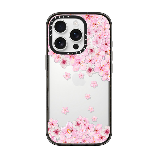 Monika Strigel x CASETiFY iPhone 16 Pro ケース ブラック インパクトケース SAKURA CHERRY SATURDAY