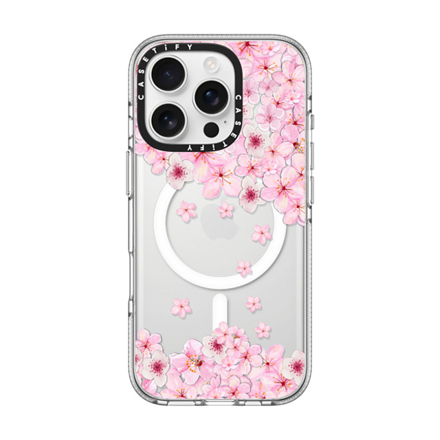 Monika Strigel x CASETiFY iPhone 16 Pro ケース クリア クリア ケース MagSafe対応 SAKURA CHERRY SATURDAY