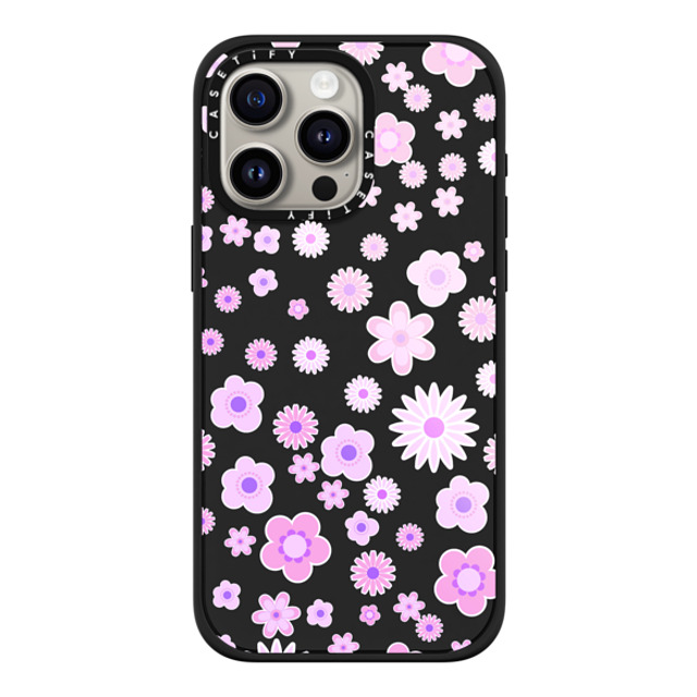Monika Strigel x CASETiFY iPhone 15 Pro Max Case Matte Black Impact Case MagSafe Compatible FLOWER POWER PURPLE RETRO Monika Strigel x CASETiFY iPhone 15 Pro Max Case Matte Black Impact Case MagSafe Compatible FLOWER POWER PURPLE RETRO