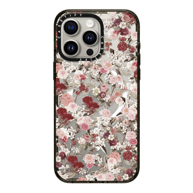 Monika Strigel x CASETiFY iPhone 15 Pro Max ケース ブラック インパクトケース MagSafe対応 VINTAGE FLOWER MONDAY