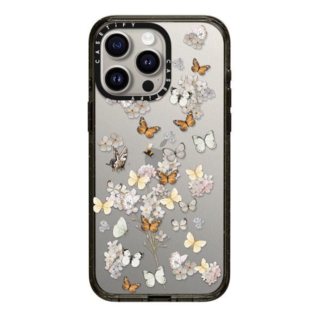 Monika Strigel x CASETiFY iPhone 15 Pro Max ケース ブラック インパクトケース BUTTERFLY SUNDAY