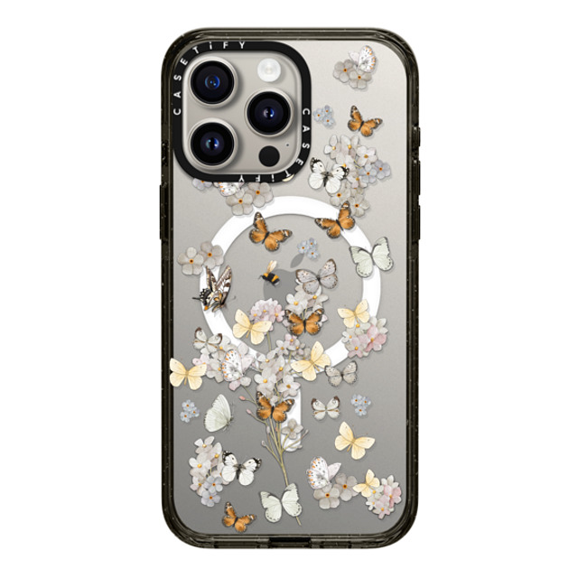 Monika Strigel x CASETiFY iPhone 15 Pro Max ケース ブラック インパクトケース MagSafe対応 BUTTERFLY SUNDAY