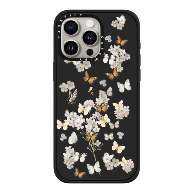 Monika Strigel x CASETiFY iPhone 15 Pro Max ケース マットブラック インパクトケース MagSafe対応 BUTTERFLY SUNDAY