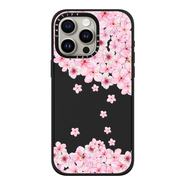 Monika Strigel x CASETiFY iPhone 15 Pro Max ケース マットブラック インパクトケース MagSafe対応 SAKURA CHERRY SATURDAY