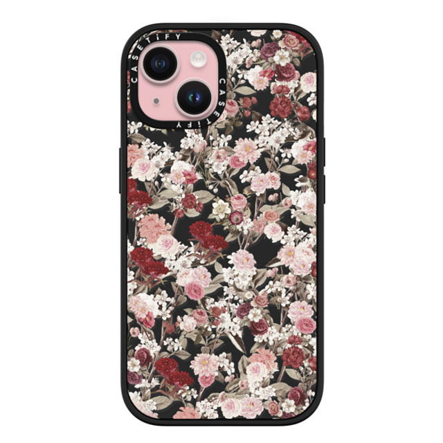 Monika Strigel x CASETiFY iPhone 15 ケース マットブラック インパクトケース MagSafe対応 VINTAGE FLOWER MONDAY