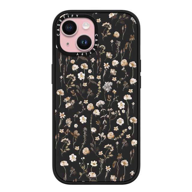 Monika Strigel x CASETiFY iPhone 15 ケース マットブラック インパクトケース MagSafe対応 WILDFLOWER FRIDAY