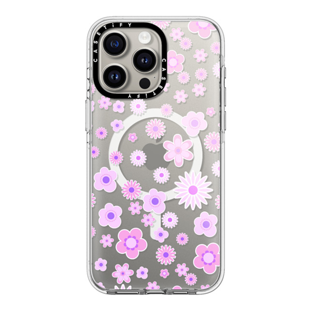 Monika Strigel x CASETiFY iPhone 15 Pro Max Case Clear Clear Case MagSafe Compatible FLOWER POWER PURPLE RETRO Monika Strigel x CASETiFY iPhone 15 Pro Max Case Clear Clear Case MagSafe Compatible FLOWER POWER PURPLE RETRO