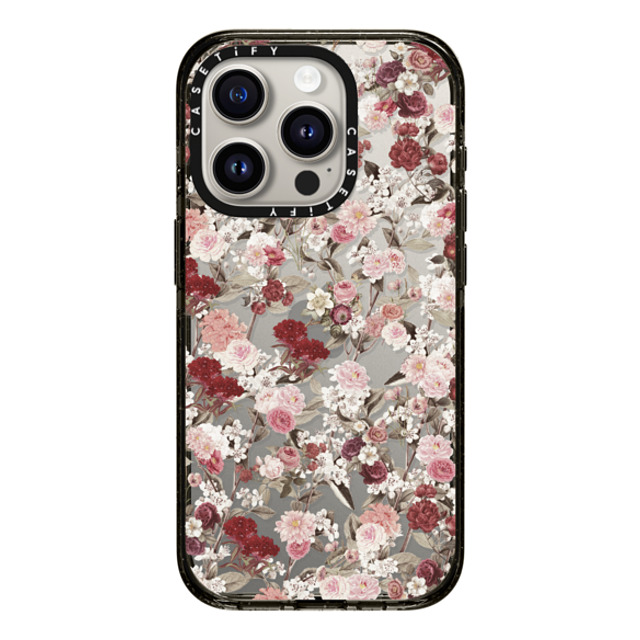 Monika Strigel x CASETiFY iPhone 15 Pro ケース ブラック インパクトケース VINTAGE FLOWER MONDAY