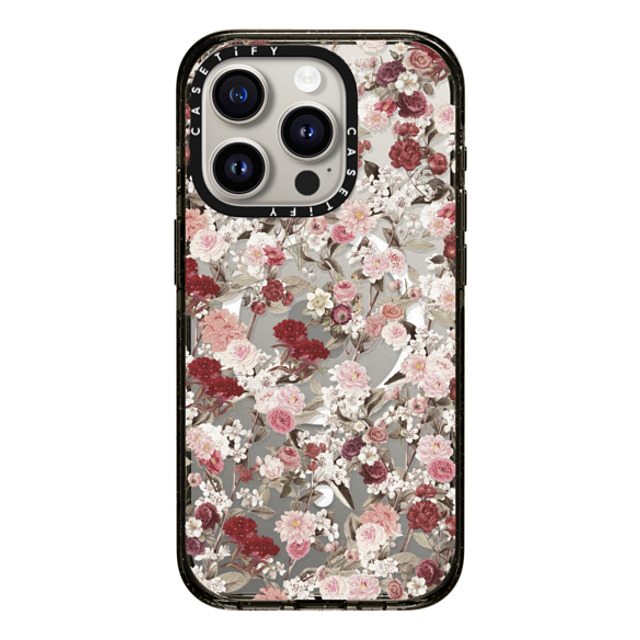 Monika Strigel x CASETiFY iPhone 15 Pro ケース ブラック インパクトケース MagSafe対応 VINTAGE FLOWER MONDAY