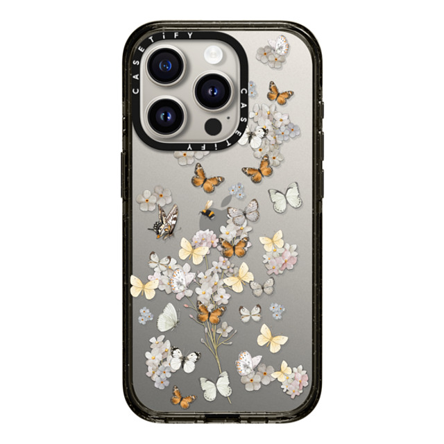 Monika Strigel x CASETiFY iPhone 15 Pro ケース ブラック インパクトケース BUTTERFLY SUNDAY