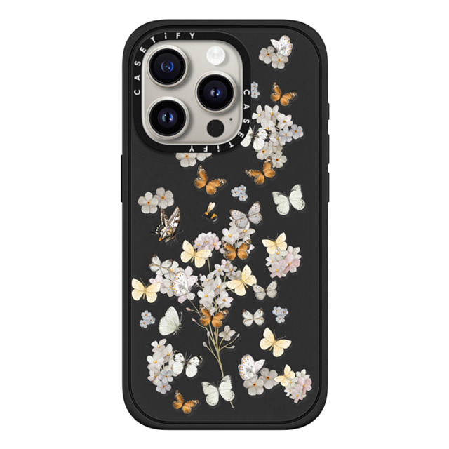 Monika Strigel x CASETiFY iPhone 15 Pro ケース マットブラック インパクトケース MagSafe対応 BUTTERFLY SUNDAY