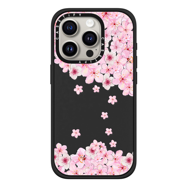 Monika Strigel x CASETiFY iPhone 15 Pro ケース マットブラック インパクトケース MagSafe対応 SAKURA CHERRY SATURDAY