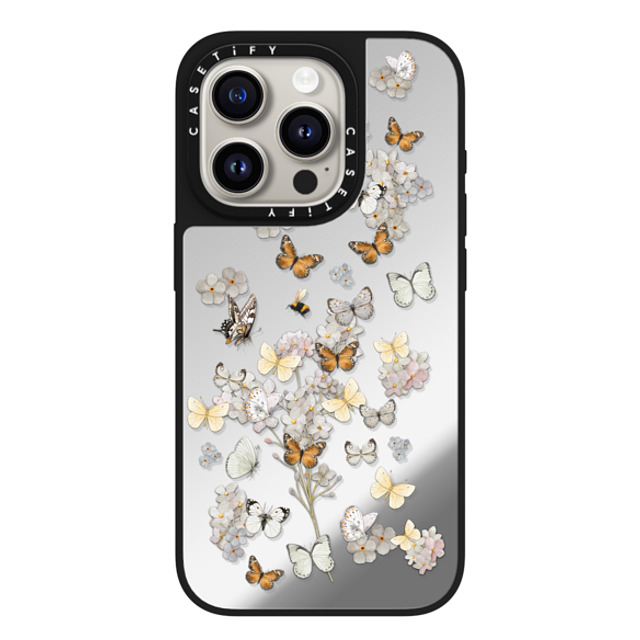 Monika Strigel x CASETiFY iPhone 15 Pro Case Silver on Black ミラーケース MagSafe対応 BUTTERFLY SUNDAY Monika Strigel x CASETiFY iPhone 15 Pro Case Silver on Black ミラーケース MagSafe対応 BUTTERFLY SUNDAY