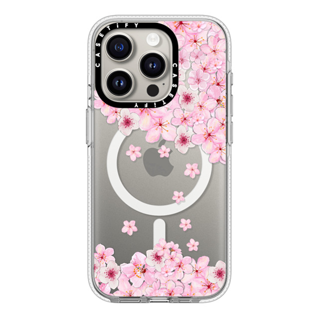 Monika Strigel x CASETiFY iPhone 15 Pro ケース クリア クリア ケース MagSafe対応 SAKURA CHERRY SATURDAY