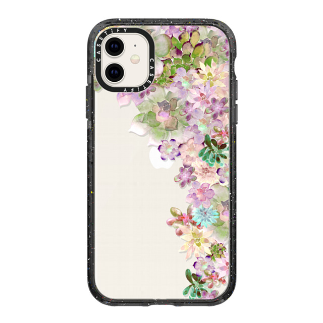 Monika Strigel x CASETiFY iPhone 11 ケース ブラック インパクトケース MY SUCCULENT GARDEN PEACH