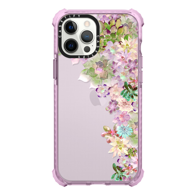 Monika Strigel x CASETiFY iPhone 12 Pro Max ケース パープル ウルトラインパクトケース MY SUCCULENT GARDEN PEACH