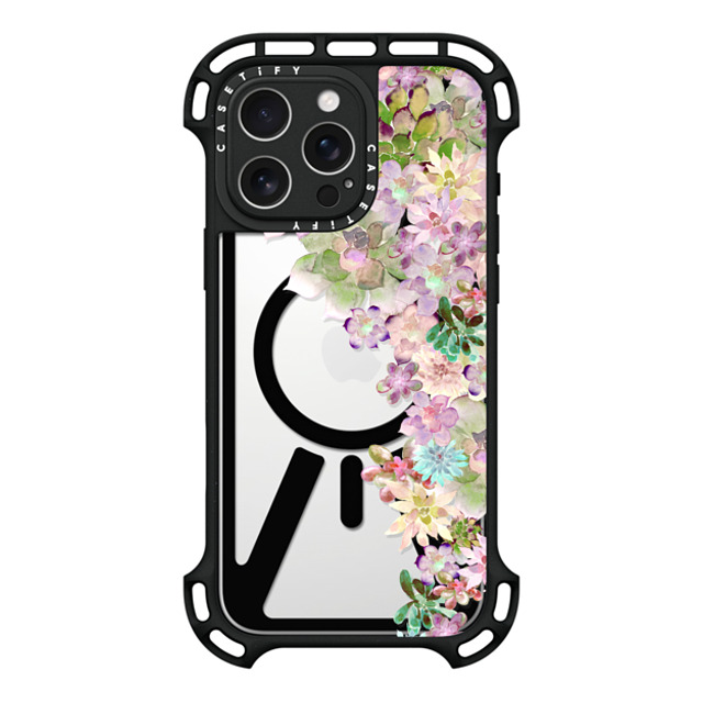 Monika Strigel x CASETiFY iPhone 16 Pro Max ケース ブラック ウルトラ バウンスケース MagSafe対応 MY SUCCULENT GARDEN PEACH