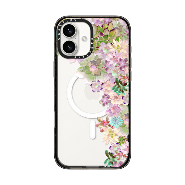 Monika Strigel x CASETiFY iPhone 16 Plus Case Black Impact Case MagSafe Compatible MY SUCCULENT GARDEN PEACH Monika Strigel x CASETiFY iPhone 16 Plus Case Black Impact Case MagSafe Compatible MY SUCCULENT GARDEN PEACH