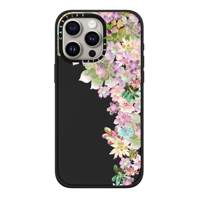 Monika Strigel x CASETiFY iPhone 15 Pro Max ケース マットブラック インパクトケース MagSafe対応 MY SUCCULENT GARDEN PEACH