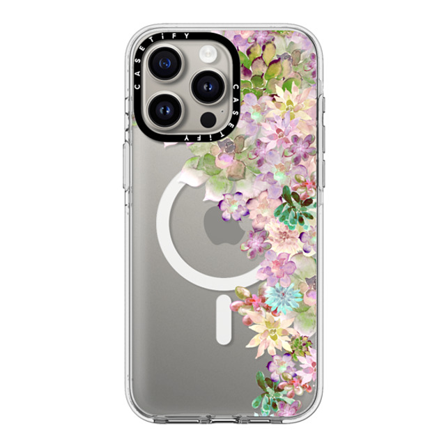 Monika Strigel x CASETiFY iPhone 15 Pro Max ケース クリア クリア ケース MagSafe対応 MY SUCCULENT GARDEN PEACH