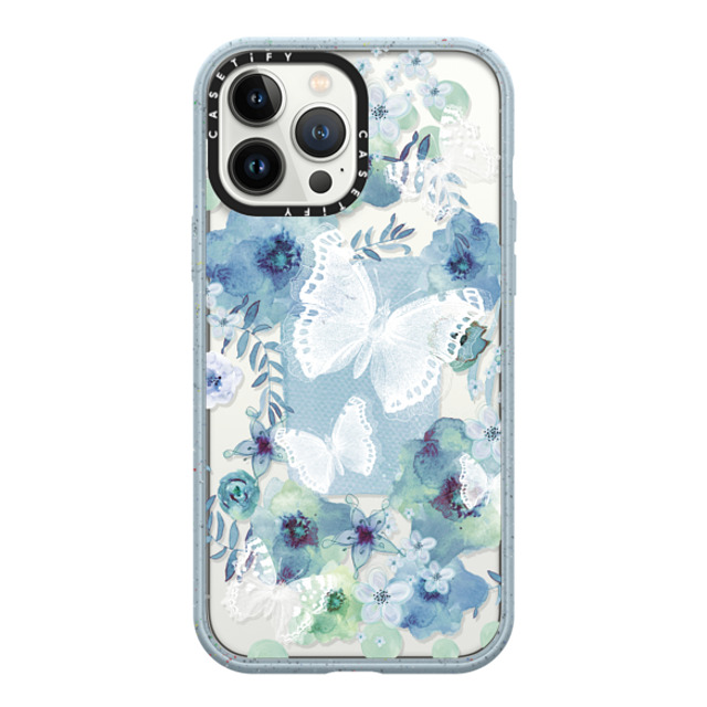 Monika Strigel x CASETiFY iPhone 13 Pro Max ケース Matte Vapor Blue インパクトケース MY BLUE BUTTERFLY GARDEN