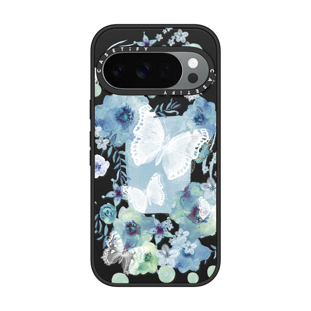 Monika Strigel x CASETiFY Pixel 10 Pro Case Butterfly マットブラック Impact Magnetic Case MY BLUE BUTTERFLY GARDEN