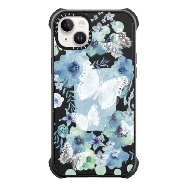Monika Strigel x CASETiFY iPhone 14 Plus Case Matte Black ウルトラインパクトケース MY BLUE BUTTERFLY GARDEN Monika Strigel x CASETiFY iPhone 14 Plus Case Matte Black ウルトラインパクトケース MY BLUE BUTTERFLY GARDEN