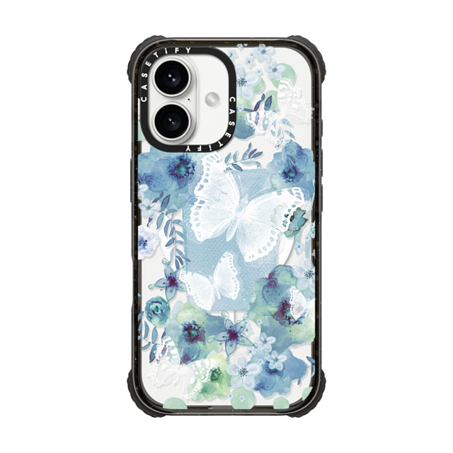 Monika Strigel x CASETiFY iPhone 16 Case Black ウルトラ インパクトケース MagSafe 対応 MY BLUE BUTTERFLY GARDEN Monika Strigel x CASETiFY iPhone 16 Case Black ウルトラ インパクトケース MagSafe 対応 MY BLUE BUTTERFLY GARDEN