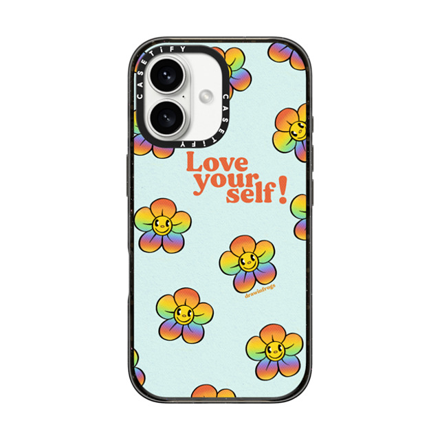 Drawinfrogs x CASETiFY iPhone 16 Case Floral Black インパクトケース Love Yourself! Mother's Day Drawinfrogs x CASETiFY iPhone 16 Case Floral Black インパクトケース Love Yourself! Mother's Day