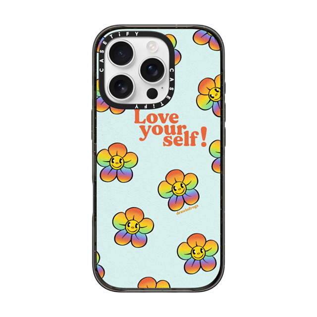 Drawinfrogs x CASETiFY iPhone 16 Pro Case Floral Black インパクトケース Love Yourself! Mother's Day Drawinfrogs x CASETiFY iPhone 16 Pro Case Floral Black インパクトケース Love Yourself! Mother's Day