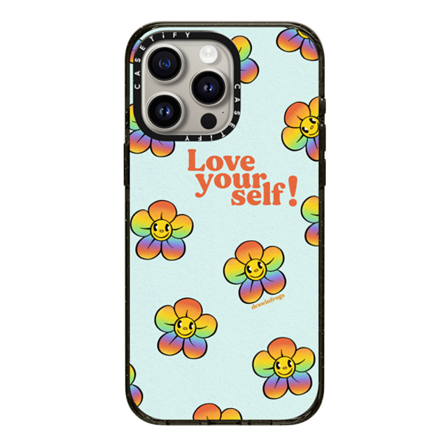Drawinfrogs x CASETiFY iPhone 15 Pro Max Case Floral Black Impact Case MagSafe Compatible Love Yourself! Mother's Day Drawinfrogs x CASETiFY iPhone 15 Pro Max Case Floral Black Impact Case MagSafe Compatible Love Yourself! Mother's Day