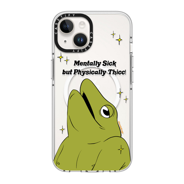 Drawinfrogs x CASETiFY iPhone 14 ケース クリア クリア ケース MagSafe対応 Mentally Sick but Physically Thicc!