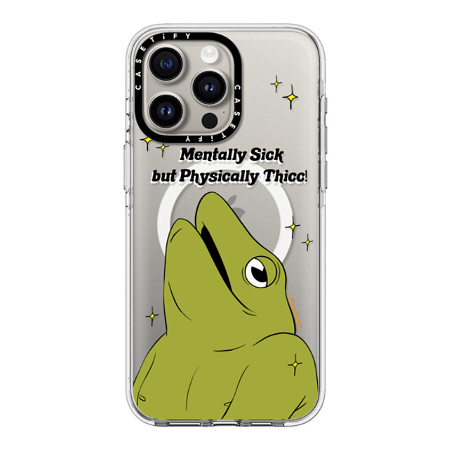 Drawinfrogs x CASETiFY iPhone 15 Pro Max ケース クリア クリア ケース MagSafe対応 Mentally Sick but Physically Thicc!