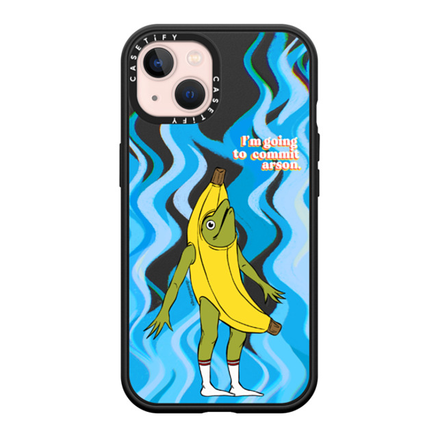 Drawinfrogs x CASETiFY iPhone 13 ケース マットブラック インパクトケース MagSafe対応 Arson Banana