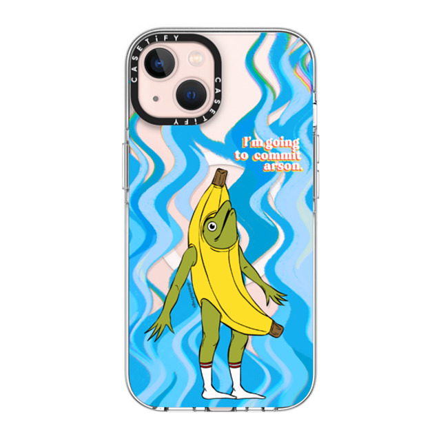 Drawinfrogs x CASETiFY iPhone 13 ケース クリア クリア ケース MagSafe対応 Arson Banana