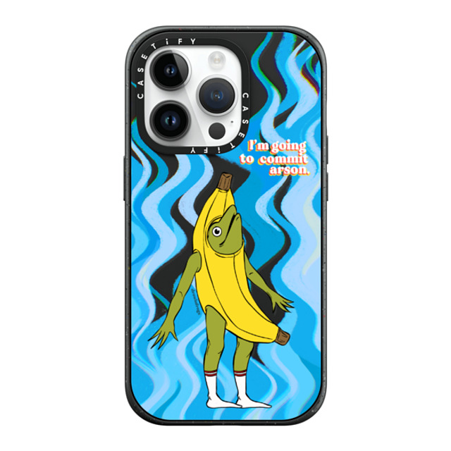 Drawinfrogs x CASETiFY iPhone 14 Pro ケース マットブラック インパクトケース MagSafe対応 Arson Banana