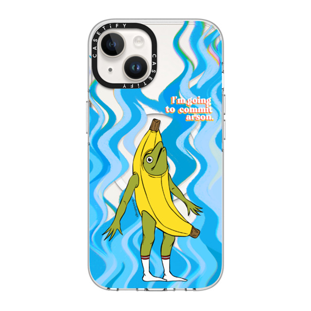 Drawinfrogs x CASETiFY iPhone 14 ケース クリア クリア ケース MagSafe対応 Arson Banana