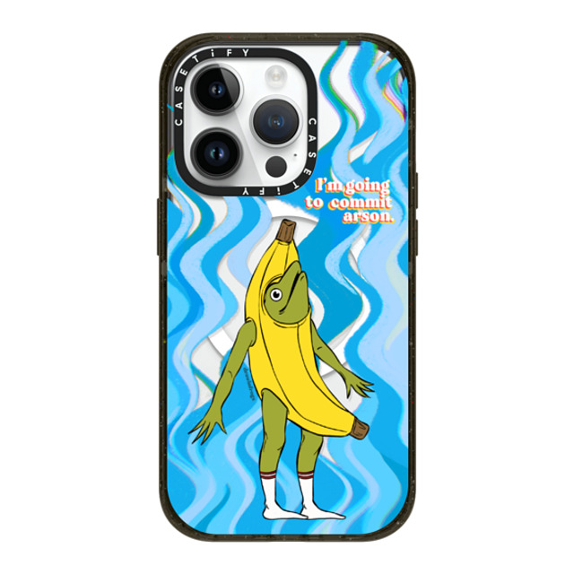 Drawinfrogs x CASETiFY iPhone 14 Pro ケース ブラック インパクトケース MagSafe対応 Arson Banana