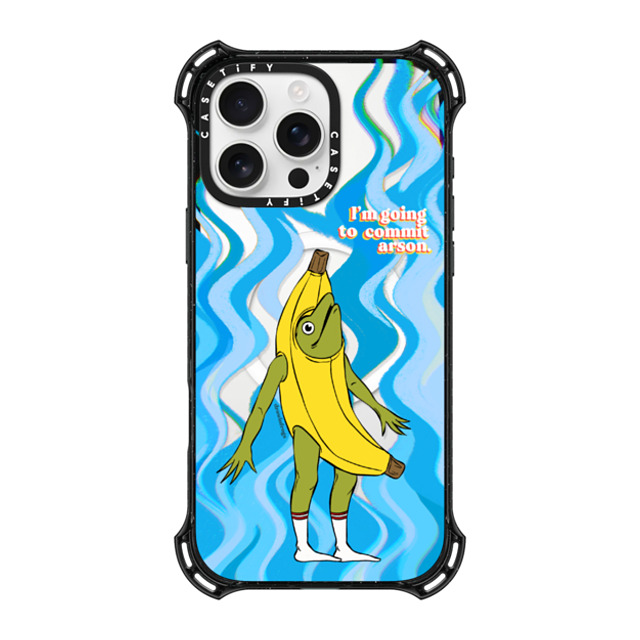 Drawinfrogs x CASETiFY iPhone 16 Pro Max ケース ブラック バウンスケース Arson Banana